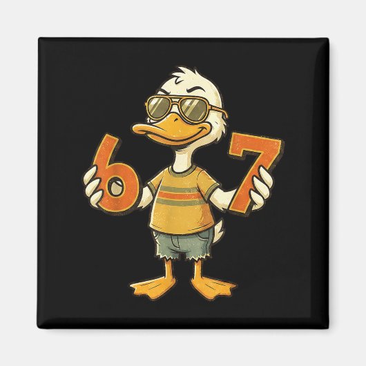 67 Meme Cute Duck 6 7 Funny Six Seven 6-7 Gen Alph マグネット (正面)