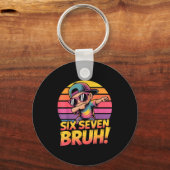 67 Meme Dabbing Six Seven 6 7 Bruh Funny Number De キーホルダー (正面)
