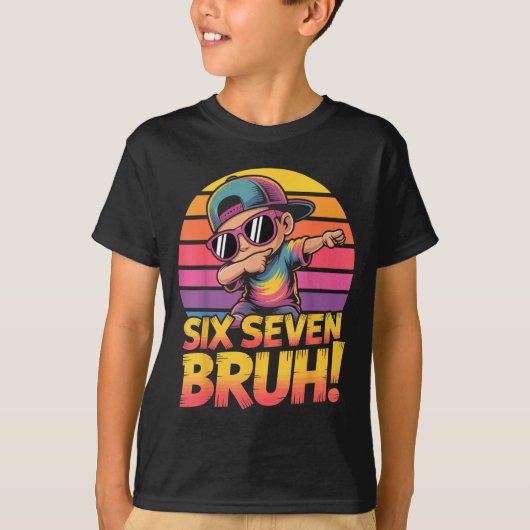 67 Meme Dabbing Six Seven 6 7 Bruh Funny Number De Tシャツ (正面)