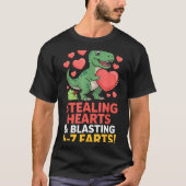 67 Meme Dinosaur Stealing Hearts 6-7 Farts Valenti Tシャツ (正面)