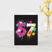 67 Meme Drip Spray Paint Six Seven 80s Bright Colo カード (黄色い花)