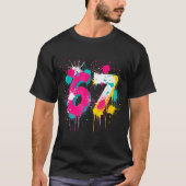 67 Meme Drip Spray Paint Six Seven 80s Bright Colo Tシャツ (正面)