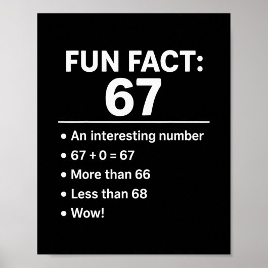 67 Meme Fun Fact - Six Seven Gen Alpha Z Funny Hum ポスター (正面)