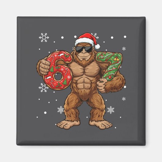 67 Meme Funny Big Foot Six Seven Christmas Xmas Sa マグネット (正面)