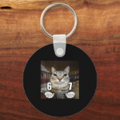 67 Meme Funny Cat Six Seven Meme 6 7  キーホルダー (正面)