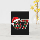 67 Meme Funny Christmas Red Plaid Xmas Pajamas Sla カード (黄色い花)