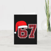 67 Meme Funny Christmas Red Plaid Xmas Pajamas Sla カード (正面)