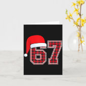 67 Meme Funny Christmas Red Plaid Xmas Pajamas Sla カード (黄色い花)