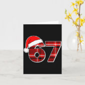 67 Meme Funny Christmas Red Plaid Xmas Pajamas Sla カード (黄色い花)