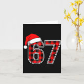 67 Meme Funny Christmas Red Plaid Xmas Pajamas Sla カード (黄色い花)