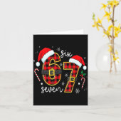67 Meme Funny Christmas Red Plaid Xmas Pajamas Sla カード (黄色い花)