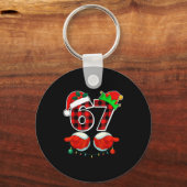 67 Meme Funny Christmas Red Plaid Xmas Pajamas Sla キーホルダー (正面)