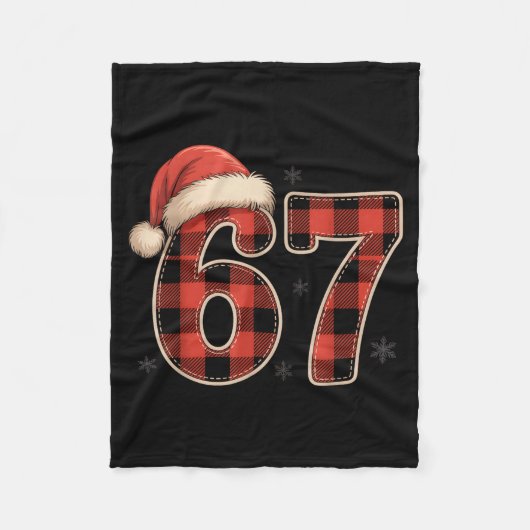 67 Meme Funny Christmas Red Plaid Xmas Pajamas Sla フリースブランケット (正面)