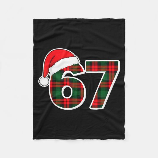 67 Meme Funny Christmas Red Plaid Xmas Pajamas Sla フリースブランケット (正面)