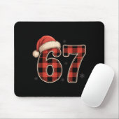 67 Meme Funny Christmas Red Plaid Xmas Pajamas Sla マウスパッド (マウス)