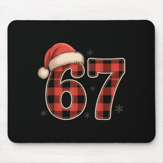 67 Meme Funny Christmas Red Plaid Xmas Pajamas Sla マウスパッド (正面)
