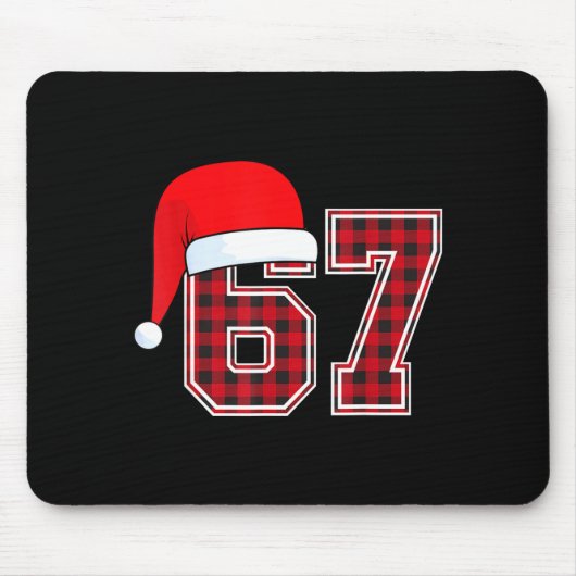 67 Meme Funny Christmas Red Plaid Xmas Pajamas Sla マウスパッド (正面)