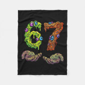 67 Meme Funny Gen Alpha Six Seven Hands Gesture Br フリースブランケット (正面)