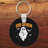 67 Meme Funny Ghost Halloween Haunted 6 7 Six Seve キーホルダー (正面)