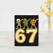 67 Meme Funny Halloween Numbers Six Seven Men Wome カード (黄色い花)