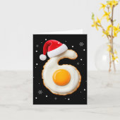 67 Meme Funny Number 6 Egg Bacon Matching Christma カード (黄色い花)