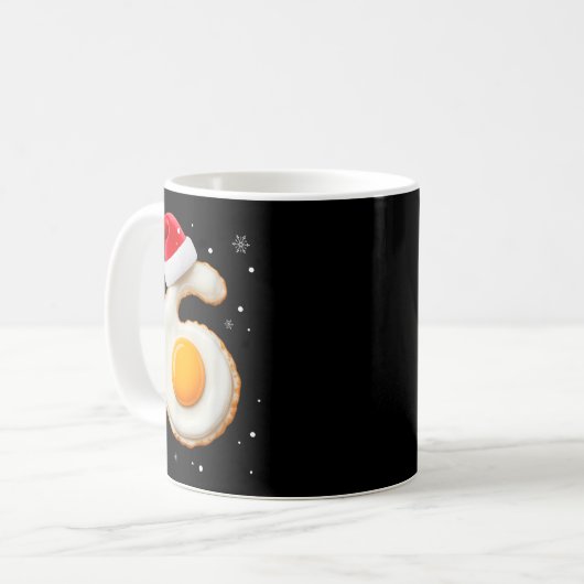 67 Meme Funny Number 6 Egg Bacon Matching Christma コーヒーマグカップ (正面左)