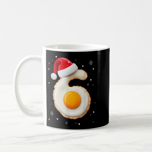 67 Meme Funny Number 6 Egg Bacon Matching Christma コーヒーマグカップ (左)