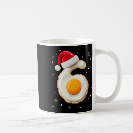 67 Meme Funny Number 6 Egg Bacon Matching Christma コーヒーマグカップ (右)