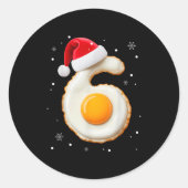 67 Meme Funny Number 6 Egg Bacon Matching Christma ラウンドシール (正面)