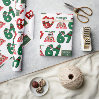 67 Meme Funny Santa Christmas Gift Wrap For Teen  ラッピングペーパー