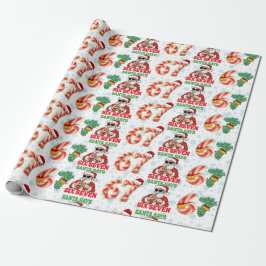 67 Meme Funny Santa Christmas Gift Wrap For Teen ラッピングペーパー