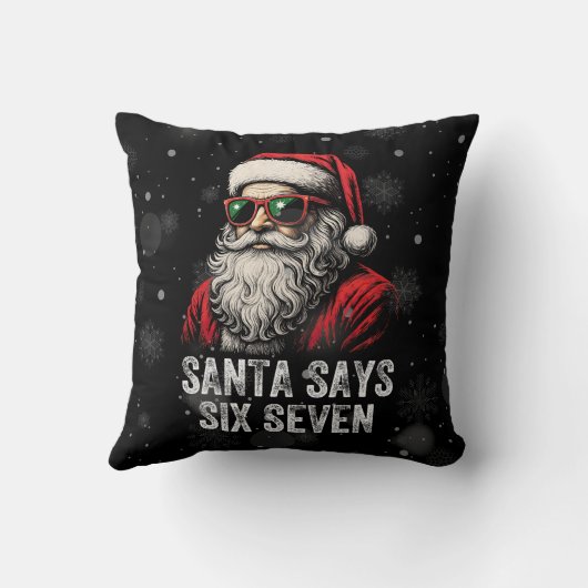 67 Meme Funny Santa Says Six Seven Christmas クッション (裏面)