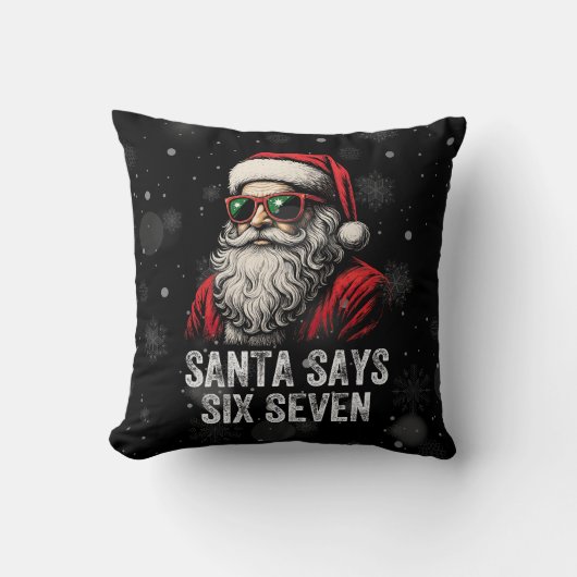67 Meme Funny Santa Says Six Seven Christmas クッション (正面)