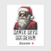 67 Meme Funny Santa Says Six Seven Christmas シール (シート)