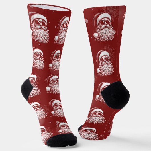 67 Meme Funny Santa Says Six Seven Christmas ソックス (傾斜あり)