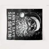 67 Meme Funny Santa Says Six Seven Christmas タペストリー (正面(横))