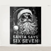 67 Meme Funny Santa Says Six Seven Christmas タペストリー (正面)
