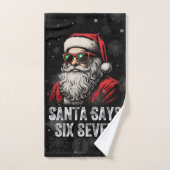 67 Meme Funny Santa Says Six Seven Christmas バスタオルセット (ハンドタオル)