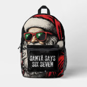 67 Meme Funny Santa Says Six Seven Christmas プリントバックパック (正面)