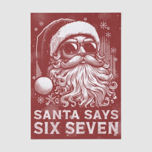67 Meme Funny Santa Says Six Seven Christmas 薄葉紙 (正面)