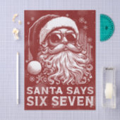 67 Meme Funny Santa Says Six Seven Christmas 薄葉紙 (クラフト)
