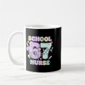 67 Meme Funny School Nurse Six Seven Meme Boys Gir コーヒーマグカップ (左)