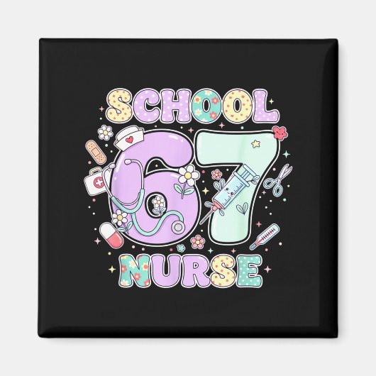 67 Meme Funny School Nurse Six Seven Meme Boys Gir マグネット (正面)