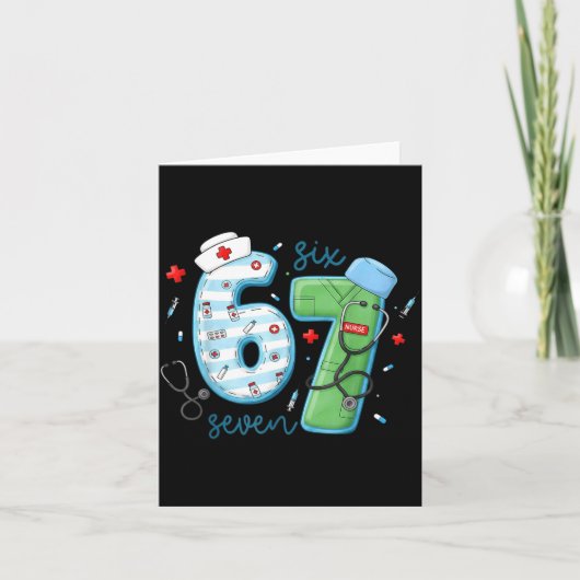 67 Meme Funny School Nurse Six Seven Meme Nursing  カード (正面)