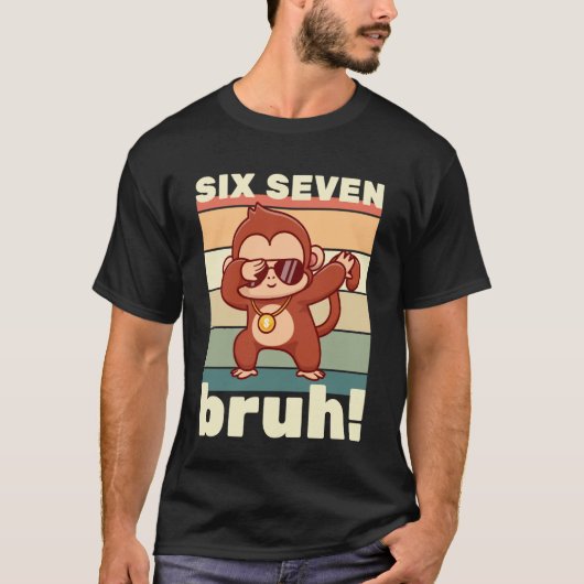 67 Meme Funny Six Seven Bruh Kids Boys Girls Dabbi Tシャツ (正面)