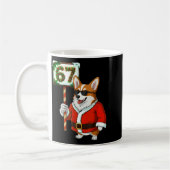 67 Meme Funny Six Seven Christmas Corgi Dog Lover コーヒーマグカップ (左)