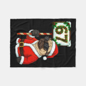 67 Meme Funny Six Seven Christmas Pug Dog Lover  フリースブランケット (正面(横))