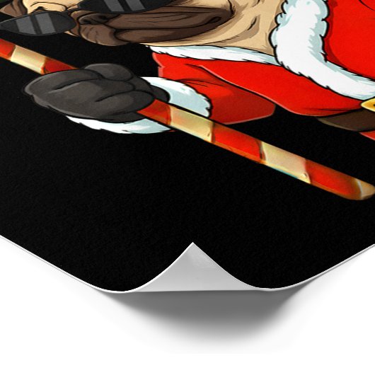 67 Meme Funny Six Seven Christmas Pug Dog Lover  ポスター (角)