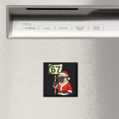 67 Meme Funny Six Seven Christmas Pug Dog Lover  マグネット (インサイチュ (食洗機))