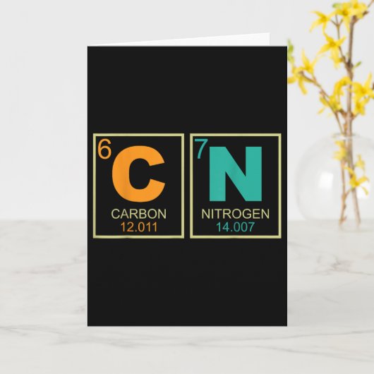 67 Meme Funny Teacher Science Periodic Table Retro カード (黄色い花)